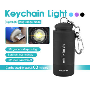 Mini USB Rechargeable Keychain Flashlight Bright LED Portable Light for Travel Camping Outdoor Emergency