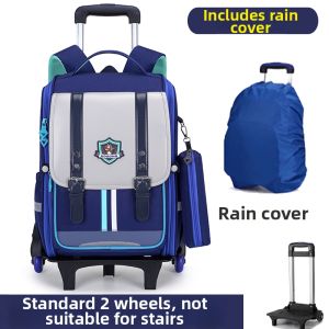 KABUYOUSI | Waterproof Detachable Pull-Along Backpack for School Boys