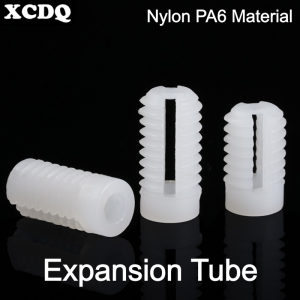 200pcs Embedded Plastic Screw Expansion Anchor External Self-Tapping Threaded Fixing Plug Wall Rivets for Board 5mm Hole