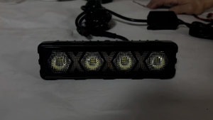 DL-029 Black Warrior One Line 4 LED Work Light | White Driving Beam + Yellow DRL Flash | Universal Off-Road Auxiliary Light | Pair