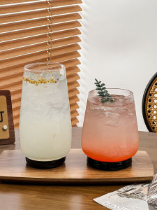 Elegant Black Bottom Short Foot Glass Juice Cup Mojito Specialty Drink Cup Irregular Shape Single Layer Ins Glass Cup