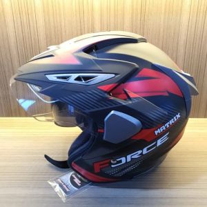 Helm Pria Keren Double Visor SNI Half Face FORCE Matrix Original Garansi Size M L XL Helmet Motorcycle Visor Kaca
