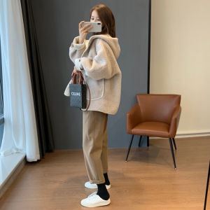 Hooded Fleece Coat Women Warm Thicker Plush Padded