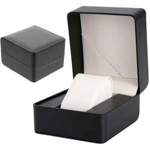 PU Leather Watch Box with Pillow Single Wristwatch Bracelet Bangle Jewelry Holder Storage Box Gift Display Case Organizer