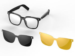 SG-19 Pro Glasses with 2 Magnetic Lenses Polarized & Anti-Fog Options Wireless Charging Magnetic Clip-On Bluetooth Glasses