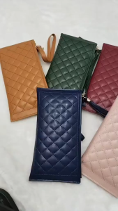 2025 new style wallet womens long Korean style fashion diamond PU soft clutch zipper wallet mobile phone bag