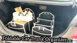 Car Boot Organizer Foldable Storage Box | Bonet Kereta Storage Lipat Multi Compartment | Car Trunk Organizer Bag Accessories Kereta | 后车厢可折叠收纳箱