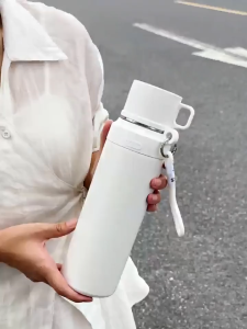 Stainless steel thermos cup for drinking tea with lid anti-fall large capacity stewed tea cup portable handle kettle