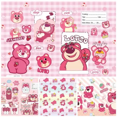 Xấp 20 Tờ Bao Tập Giấy Láng Gấu Dâu LOTSO - CA (Mẫu Ngẫu Nhiên)
