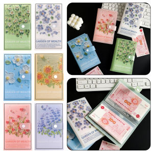 Envelope Budgets Book For 100 Day Plan Easy And Fun Way To Save Money Portable Floral Pattern Cash Holder For Personal-Finance