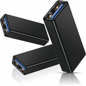 USB Female-to-Female Adapter (3-Pack) USB 3.0 to Type-A Female 3.0 Cable Coupler for Connecting Two Male-End Cables