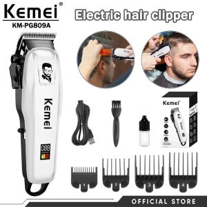 Kemei 18 PCS Set Rechargeable Electric Hair Clippers Km-Pg809a Led Usb Adjustable Professional Hair Cutting Machine