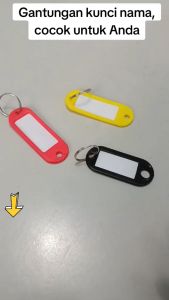 (DAPAT 5PCS) Gantungan Kunci Label Nama Key Ring Warna Tag Plastik Kantor Rumah by Einstein-Store