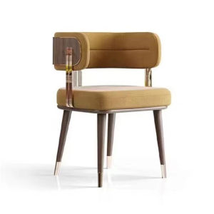 เก้าอี้ทานอาหารแบบอเนกประสงค์สไตล์อิตาลีพร้อมเบาะนุ่มหรูหรา วัสดุหนังแท้ เก้าอี้สำหรับห้องนั่งเล่นและห้องอาหาร