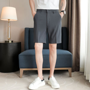Summer Mens Slim Fit Casual Thin Suit Shorts British Business Straight Leg Loose Five-Quarter Versatile Mid-Length Pants