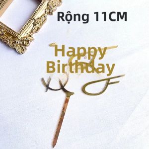 Ocean Wind Gold Đầy Màu Sắc Acrylic Bánh Topper Chúc Mừng Sinh Nhật Tiệc Trẻ Em Trang Trí Món Tráng Miệng Cho Bé Tặng Đồ Dùng