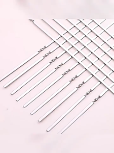 (10 PCS) Stainless Steel Reusable BBQ Sticks Drill Meat Lamb String For Grilling Barbeque Stick BBQ Skewers BBQ Needle