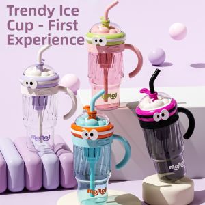 Stylish Large Capacity Tumbler with Handle and Straw for Summer
