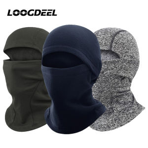 LOOGDEEL Winter Motorcycle Mask Helmet Head Cover Balaclava With Fleece Windproof Neck Cover Cold Ski Mask Winter Warm Cycling