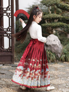 New Chinese Style Spring Autumn Girls Cheongsam Skirt Childrens Hanfu Traditional Costume Little Girl Tang Suit Summer Dress
