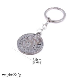 Cthulhu Mythology Keychain Necronomicon Seal Charm Calling The Silver Key Pendant Collection Memorial Coin For Women Men Jewelry