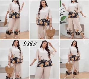 986# Terno tops and pants Very good quality soft touch right thickness Free size stretchable  Best fits medium to xl