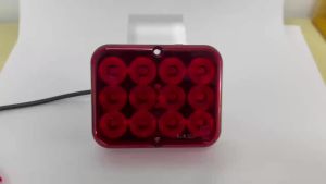 1PC 12V 24V 12 LED Waterproof Rear Tail Fog Light Driving Lamps Safety Warning Brake Stop Truck Trailer Boat Caravan Lorry