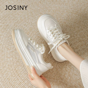 Josiny | Breathable Net White Sneakers Thick Sole 2026 New