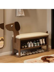 Solid Wood Hall Bench Entrance Shoe Cabinet Seat Integrated Indoor Doorway Childrens Shoe Putting on Bench Home Entrance
