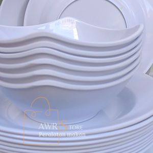 PROMO 12PCS PERALATAN MAKAN MELAMIN ASLI TEBAL TAHAN PANAS MOTIF TERBARU DAN ELEGAN / DIAMETER PIRING 9INC 22CM DIAMETER MANGKUK 7INC / BAHAN BERKUALITAS BISA BAYAR DITEMPAT