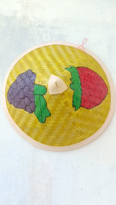 Topi caping lukis motif buah / caping kecil untuk anak lukis