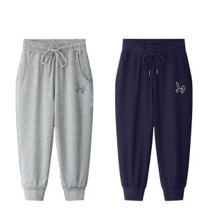 Loose Cotton Sweatpants Womens Large Size Sports Casual Harlan Pants Korean Style Seven-Quarter Length Comfortable Trousers