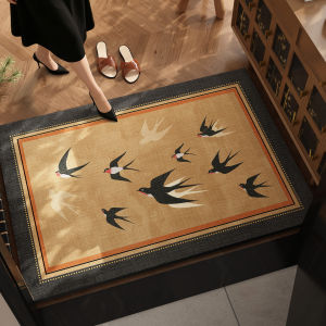 Green Retro Water Absorbent Slip Resistant Cuttable Entrance Door Mat