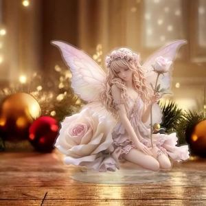 2D Flat Bohemian Angel Knickerpiece/with Corolla and Rose/Acrylic 2D Home and Office Tabletop Decor
