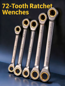 13-27mm Double Head Ring Ratchet Wrench Dual-use Fast Plum Blossom Ratchet Spanner for Bicycle Motorcycle Car Repair Tools