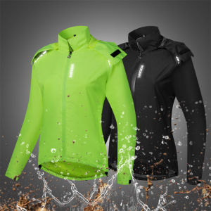 WOSAWE Womens Waterproof Cycling Rain Jacket Hooded Mtb Bike Motorcycle Jacket Windbreaker Windproof Ultralight Rain Coat Wear