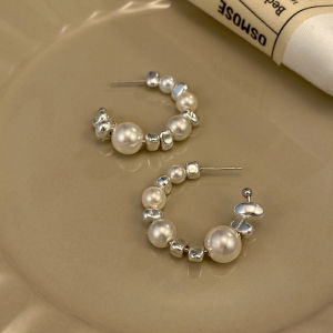 Srrmhyn Ngọc Trai Nửa Vòng Tròn Bông Tai Lớn Tối Giản Phong Cách Hàn Quốc Độc Đáo Thiết Kế Trang Sức Thời Trang Cao Cấp Cho Phụ Nữ Và Trẻ Em