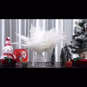 BIN LU 12pcs Fern Leaves Artificial & Paco Leaves Christmas Tree LeavesChristmas Leaves DecorArtificial with Christmas Flowers DecorationsWhite Christmas DecorationsChristmas Tree Ornaments Xmas Decor Leaves & Christmas Leaf Decor for Xmass Decoratio