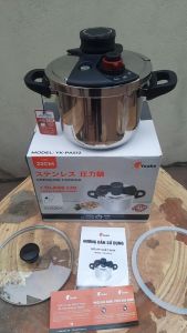 Nồi áp suất inox 304 đáy từ cao cấp YOAKE 6L nấu trên mọi loại bếp - TẶNG KÈM GIOĂNG VÀ NẮP KÍNH Hàng chính hãng bảo hành 24 tháng