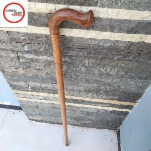 tongkat jalan kayu kelor emas motif profil bubut D54