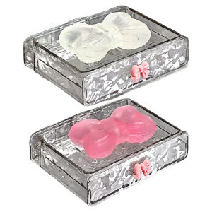 Bathroom Wall-Mounted Soap Storage Box Drain Double Layer Waterproof Strong Nordic Style Pure Color Soap Holder Organizer