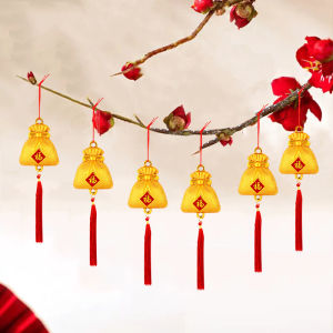 【On Sale】6Pcs 2025 Chinese Snake New Year Gold Lucky Hanging Car Pendant Decor for Home Shop Office Hanging