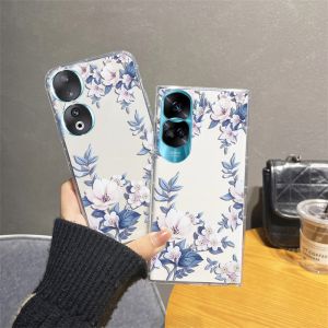 Phone Case Honor90 Honor 70 90 Lite X8A X9a X8a X7a X9 X8 X7 X6 X5 4G 5G Casing Hot New Design Creativity Painted Flowers Leaf Silicone Transparent Soft Cover 2023