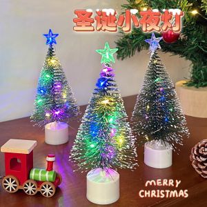Simulated Mini Christmas Tree Ornaments Seven-color Luminous Night Lights Gift Accessories