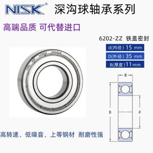 NISK Nguồn Gốc Trung Quốc Nisk Model Kho Toàn Bộ 6200 6201 6202 6203 6204 6205 6206ZZ 2RS Tốc Độ Cao Trục Vít Thép