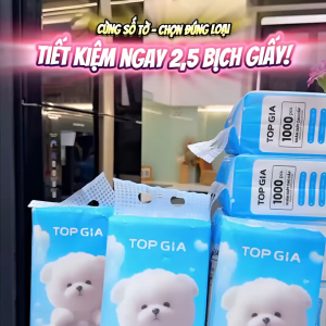 (Size NHỎ) Combo 10 Bịch Khăn Giấy Rút Top Gia Treo Tường Giagia 1000 tờ 4 Lớp Mềm Mịn Dày Dặn