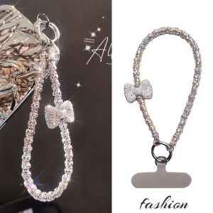 Short Butterfly Knot Bracelet Durable Keychain Rhinestone Pendant Solid Phone Strap High-End Feelings Glowing Diamond Clasp