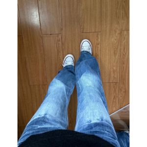 Quần Jeans Ống Loe Retro Cạp Lửng Cho Nữ Quần Dài Dài Đến Sàn Mùa Thu Quần Jeans Denim Co Giãn Không Co Giãn
