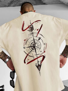 Bandai | Harajuku Compass Graphic T Shirts Mens Clothing Summer 2025 Trendy Y2k Vintage Casual Oversized Women Short Sleeved Tee Tops