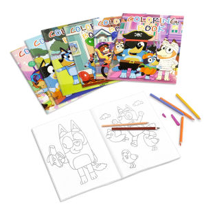 Bluey Bingo เด็กระบายสี Drawing Book Series 12 รูปแบบอะนิเมะ Caroon DIY Graffiti หนังสือภาพวาดของเล่นเด็กของขวัญ